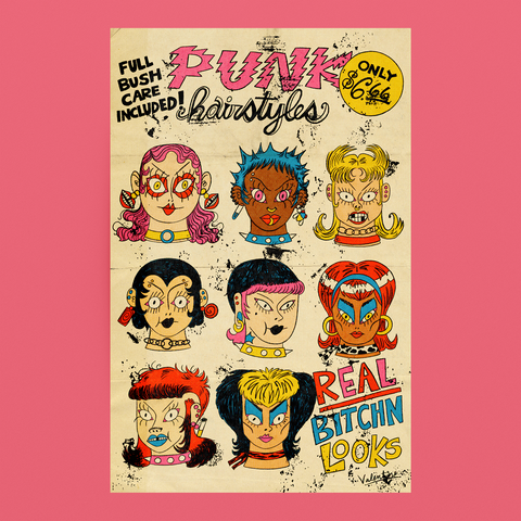Punk Hairstyles Art Print