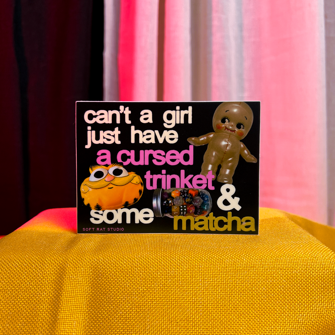 Cursed Trinket and Matcha Sticker