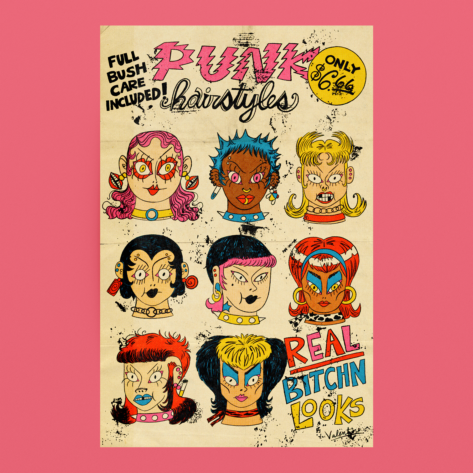 Punk Hairstyles Art Print